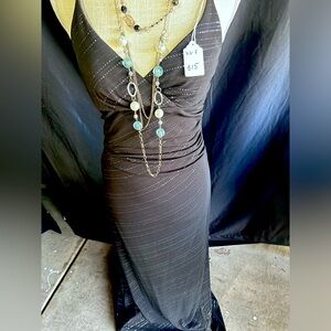 Long, black, shimmering party dress ✨